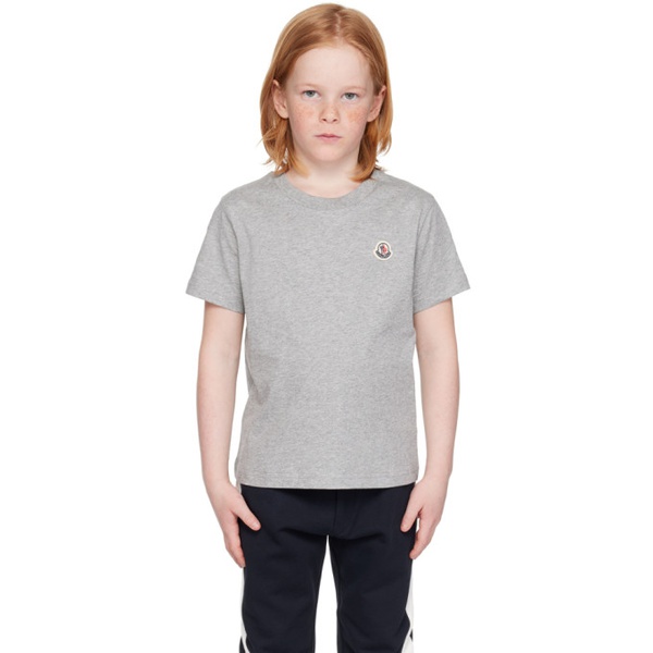 몽클레어 몽클레어 Moncler Enfant Kids Gray Patch T-Shirt 241815M703002
