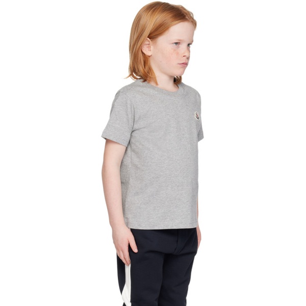 몽클레어 몽클레어 Moncler Enfant Kids Gray Patch T-Shirt 241815M703002