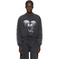 Han Kjobenhavn Gray Aliens Kissing Sweatshirt 241827M204002