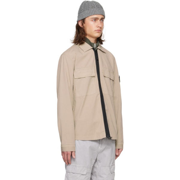 스톤아일랜드 스톤아일랜드 Stone Island Beige Garment-Dyed Jacket 241828M180039