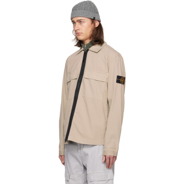 스톤아일랜드 스톤아일랜드 Stone Island Beige Garment-Dyed Jacket 241828M180039