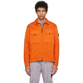 스톤아일랜드 Stone Island Orange Garment-Dyed Jacket 241828M180043