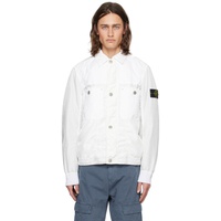 스톤아일랜드 Stone Island White Garment-Dyed Jacket 241828M180055