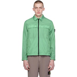 스톤아일랜드 Stone Island Green Garment-Dyed Jacket 241828M180106