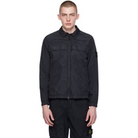 스톤아일랜드 Stone Island Black Garment-Dyed Jacket 241828M180107