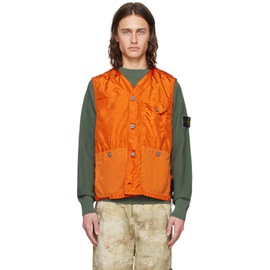 스톤아일랜드 Stone Island Orange Garment-Dyed Vest 241828M185002