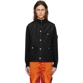 스톤아일랜드 Stone Island Black Garment-Dyed Vest 241828M185003