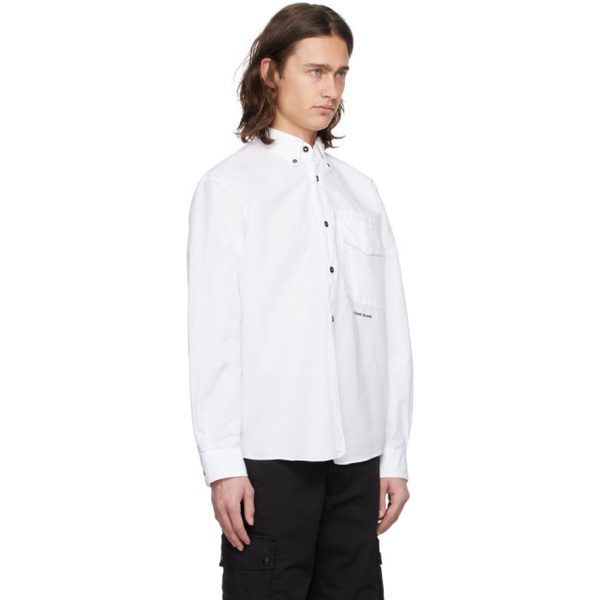 스톤아일랜드 스톤아일랜드 Stone Island White Spread Collar Shirt 241828M192011