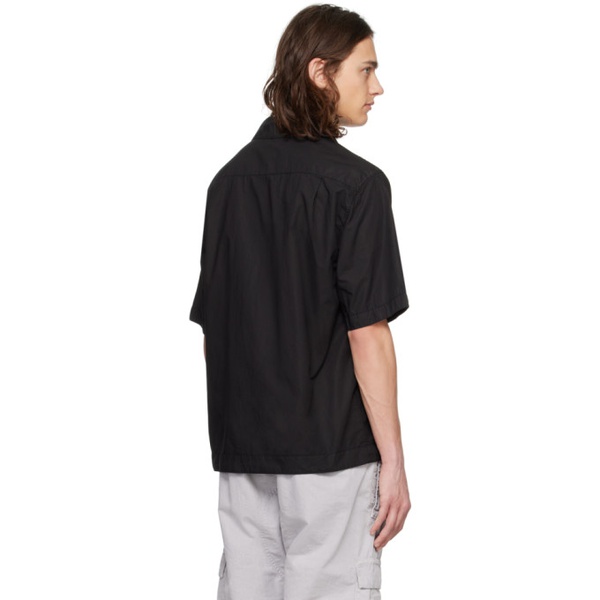스톤아일랜드 스톤아일랜드 Stone Island Black Spread Collar Shirt 241828M192019