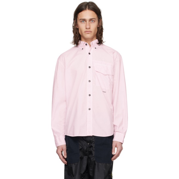 스톤아일랜드 스톤아일랜드 Stone Island Pink Spread Collar Shirt 241828M192021