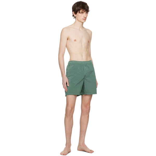 스톤아일랜드 스톤아일랜드 Stone Island Green Patch Swim Shorts 241828M193061