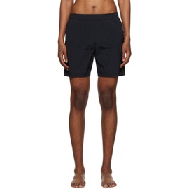 스톤아일랜드 Stone Island Black Crinkled Swim Shorts 241828M193080
