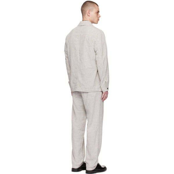 스톤아일랜드 스톤아일랜드 Stone Island Gray Garment-Dyed Suit 241828M196000