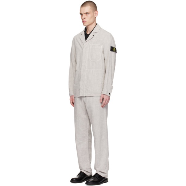 스톤아일랜드 스톤아일랜드 Stone Island Gray Garment-Dyed Suit 241828M196000