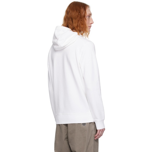 스톤아일랜드 스톤아일랜드 Stone Island White Garment-Dyed Hoodie 241828M202070