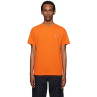 스톤아일랜드 Stone Island Orange Fissato Garment-Dyed T-Shirt 241828M213038