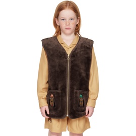 Mini Rodini Kids Brown Bloodhound Faux-Fur Vest 241828M701001