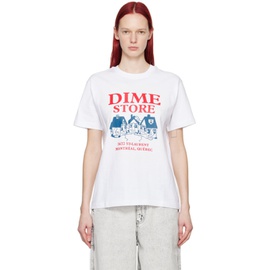 다임 Dime White Skateshop T-Shirt 241841F110018