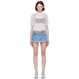 Bless White & Blue T-Shorts Minidress 241852F052000