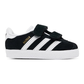 Adidas Kids Baby Black & White Gazelle Comfort Closure Sneakers 241856M696009