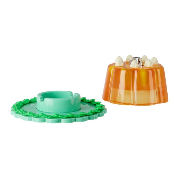  Edie Parker Orange & Green Jelly Tabletop Lighter 241863M614000
