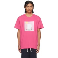 노아 Noah Pink The Cure Printed T-Shirt 241876M213005