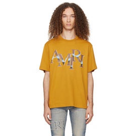 아미리 AMIRI Orange Staggered Chrome T-Shirt 241886M213002