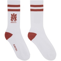 아미리 AMIRI White MA Stripe Socks 241886M220010