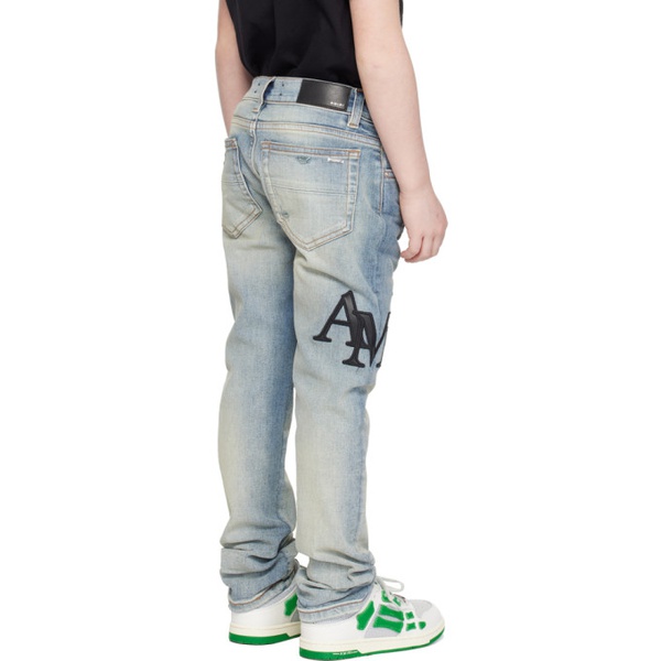  아미리 AMIRI Kids Blue Staggered Jeans 241886M704008