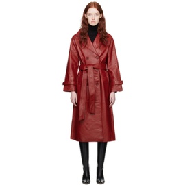 Reformation Red Veda 에디트 Edition Leather Trench Coat 241892F067001