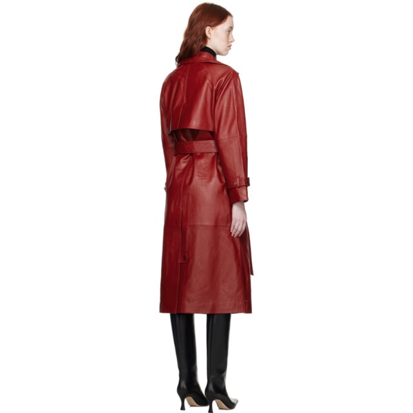  Reformation Red Veda 에디트 Edition Leather Trench Coat 241892F067001