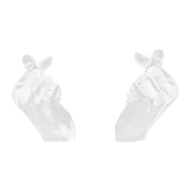와이프로젝트 Y/Project Transparent Midi Finger Heart Earrings 241893F022010