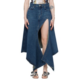 와이프로젝트 Y/Project Blue Cut Out Denim Midi Skirt 241893F093001