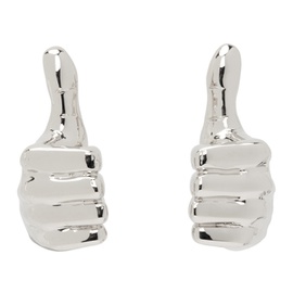 와이프로젝트 Y/Project Silver Mini Thumbs Up Earrings 241893M144005
