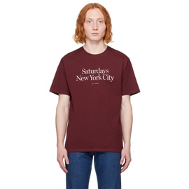 세러데이 뉴욕시티 Saturdays NYC Burgundy Miller T-Shirt 241899M213007