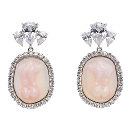 슈슈통 SHUSHU/TONG Silver & Pink Bareback Embossed Earrings 241901F022019