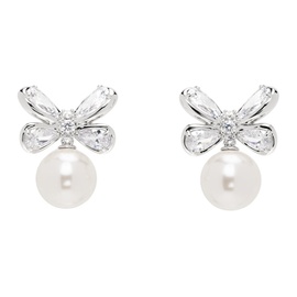 슈슈통 SHUSHU/TONG Silver Butterfly Flower Pearl Stud Earrings 241901F022029