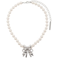 슈슈통 SHUSHU/TONG White Pearl Butterfly Flower Necklace 241901F023020