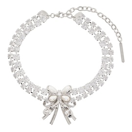 슈슈통 SHUSHU/TONG Silver Pearl Butterfly Flower Necklace 241901F023021