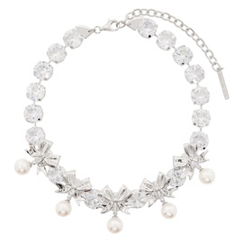 슈슈통 SHUSHU/TONG Silver Bow Pearl Chain Necklace 241901F023029