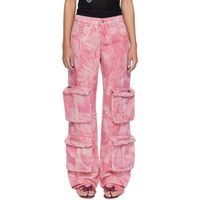 블루마린 Blumarine Pink CA모우 MOUFLAGE Denim Cargo Pants 241901F087003