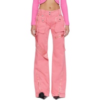 블루마린 Blumarine Pink Garment-Dyed Denim Cargo Pants 241901F087005