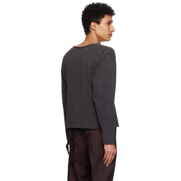  세컨드 레이어 Second/Layer Black Trasher Long Sleeve T-Shirt 241902M213007