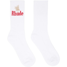 루드 Rhude White Eagles Socks 241923F076002