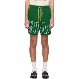 루드 Rhude Green Drawstring Shorts 241923M193039