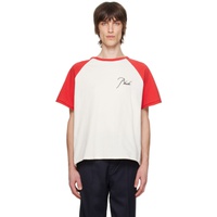 루드 Rhude Red & 오프화이트 Off-White Raglan T-Shirt 241923M213065