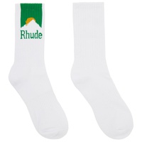 루드 Rhude White Moonlight Socks 241923M220002