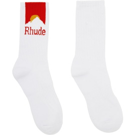 루드 Rhude White Moonlight Socks 241923M220003