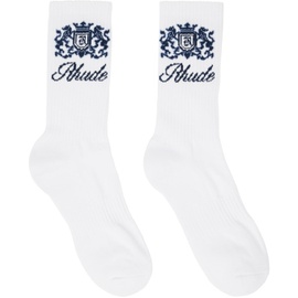 루드 Rhude White Crest Socks 241923M220008