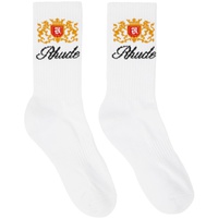 루드 Rhude White Crest Socks 241923M220012